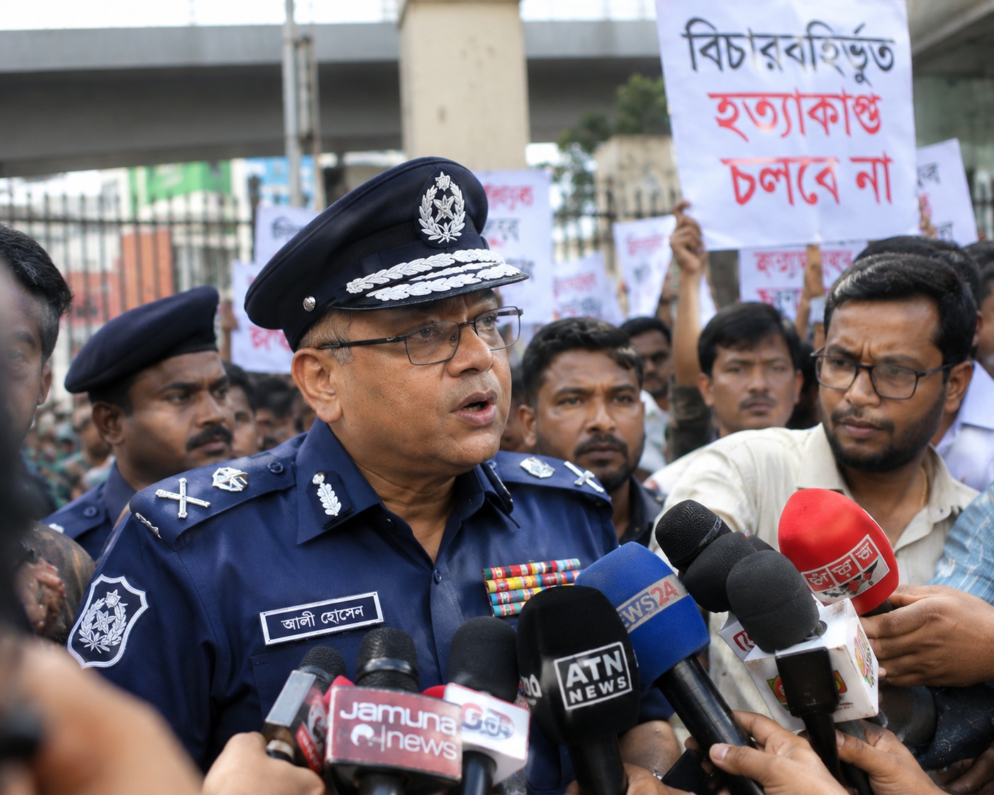 আইজিপির ‘ক্রসফায়ার’ মন্তব্যে তীব্র প্রতিক্রিয়া, অপসারণের দাবি